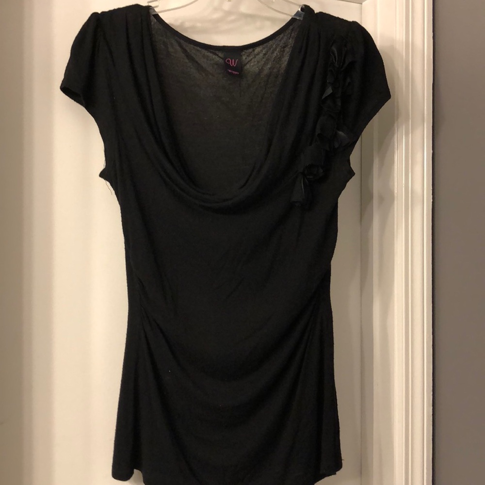 Black scoop neck top